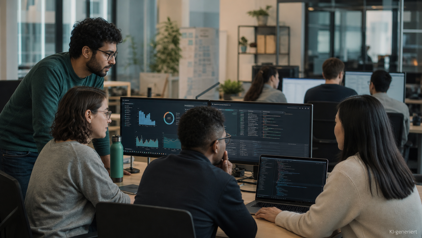 Collaborative QA Team Working on Software Application